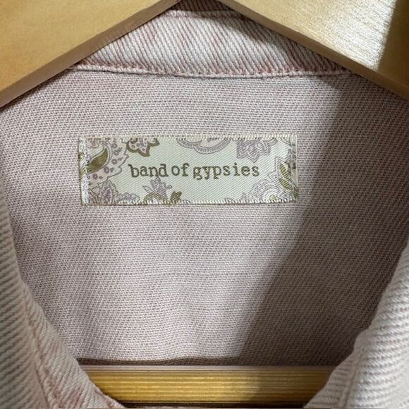 New BAND OF GYPSIES Billie Jean Pink Denim Jacket | S - Picture 6 of 6